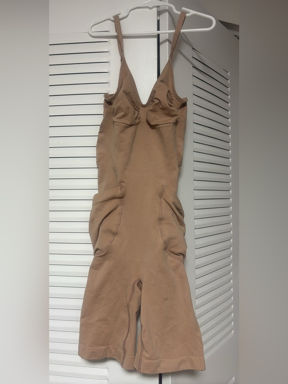 Sculpting Camel Shapewear Jumpsuit with Supportive Cups
